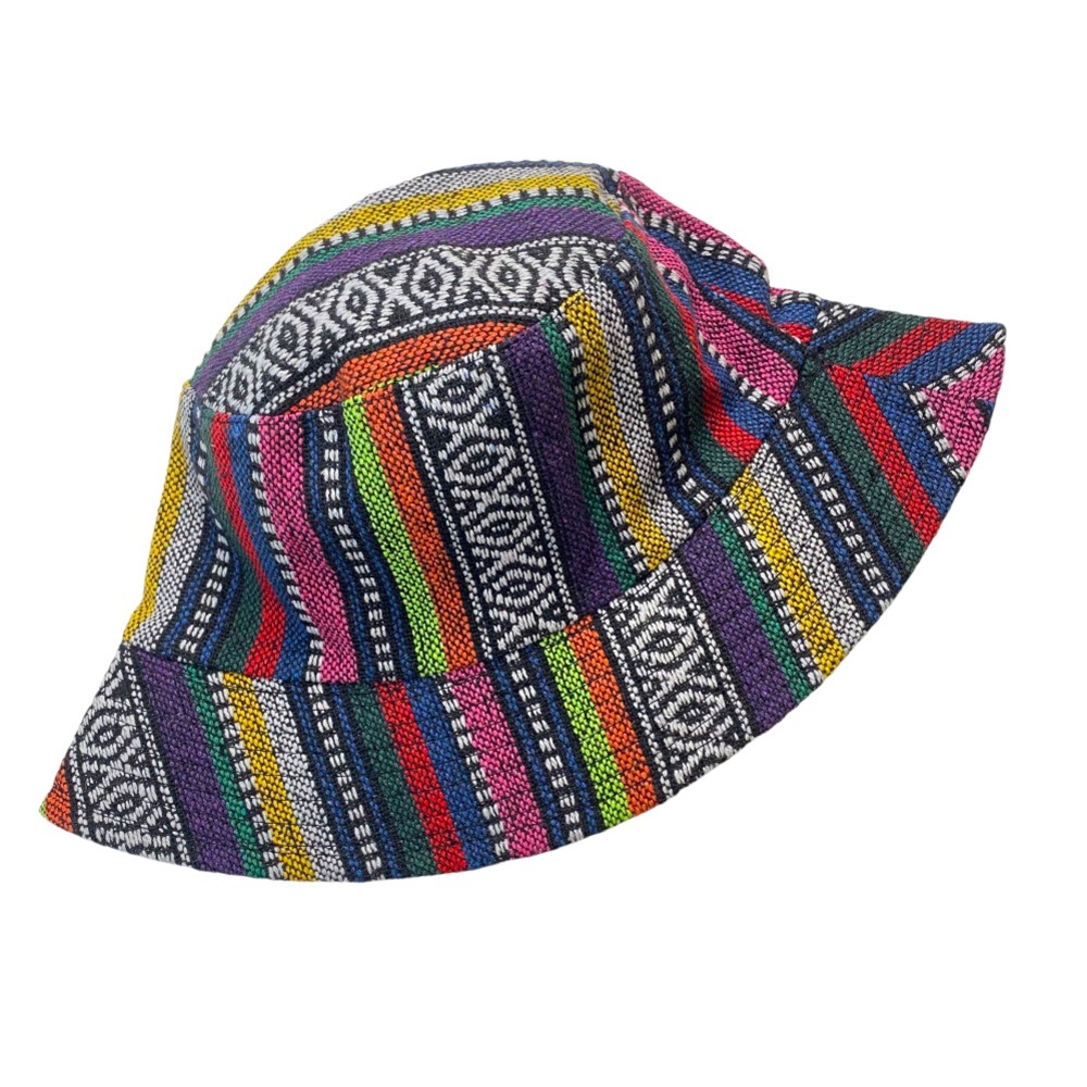 Vintage Vibes Woven Festival Cap Reversible Black Bucket Hat Boho Retro New NWT